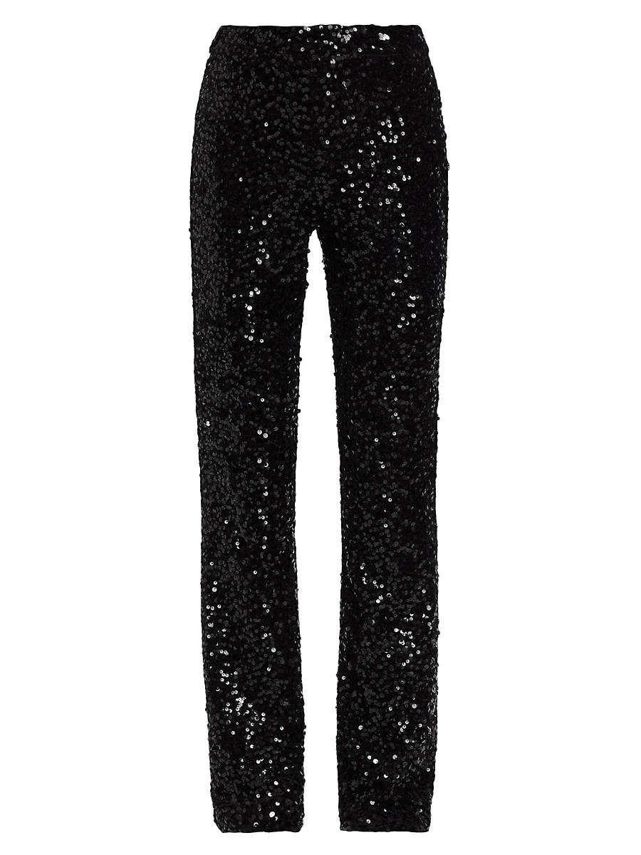 Womens Velvet Embellished Evening Pants Product Image