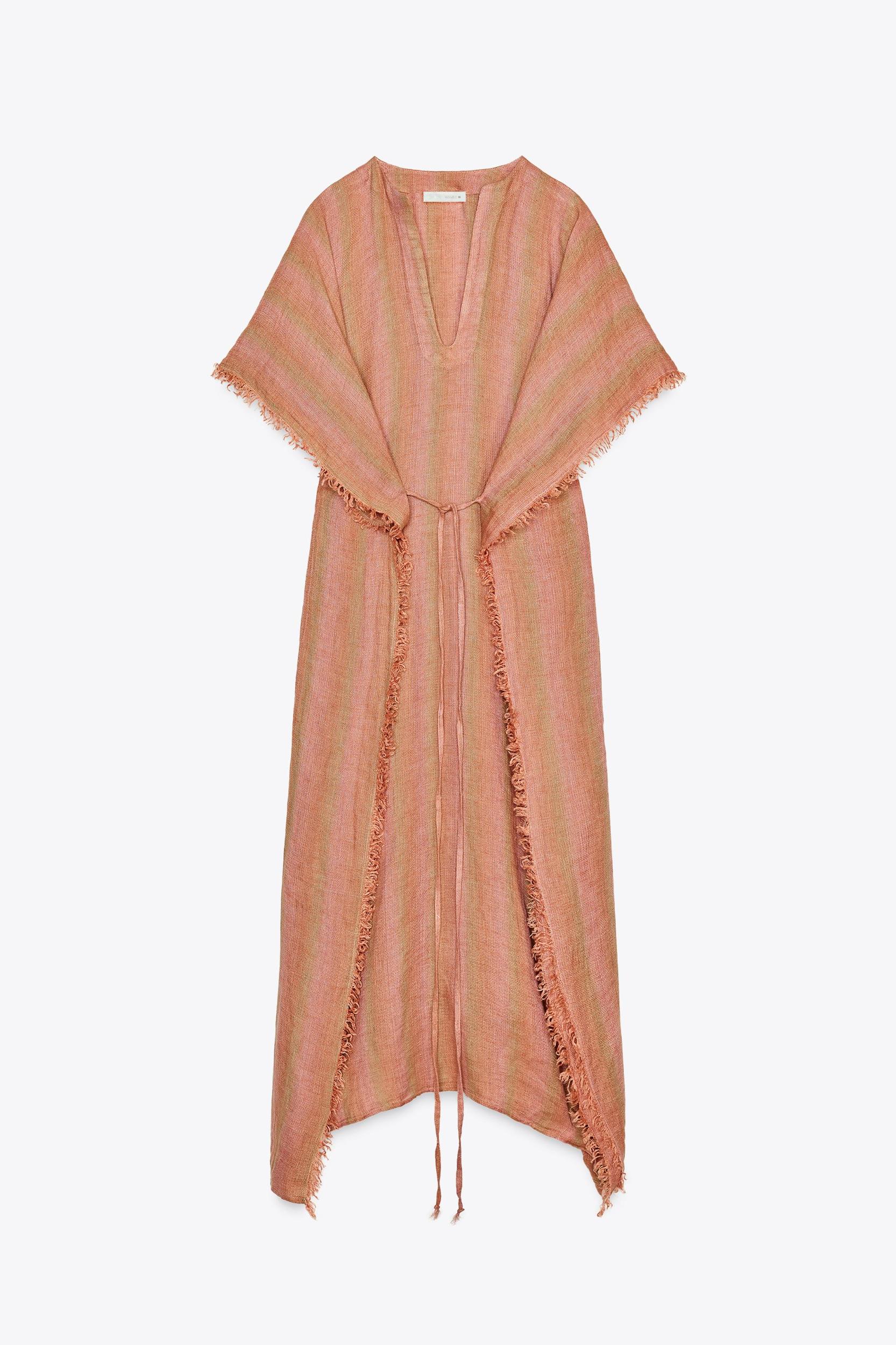 100% LINEN MULTI-POSITION KAFTAN DRESS ZW COLLECTION Product Image