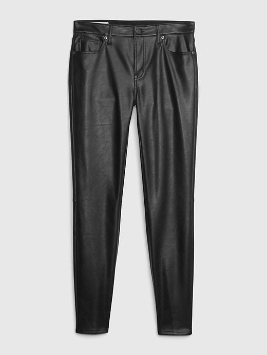 Mid Rise Vegan Leather True Skinny Pants Product Image