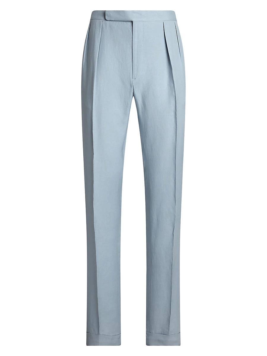 Mens Gregory Hand-Tailored Silk-Linen Trousers Product Image