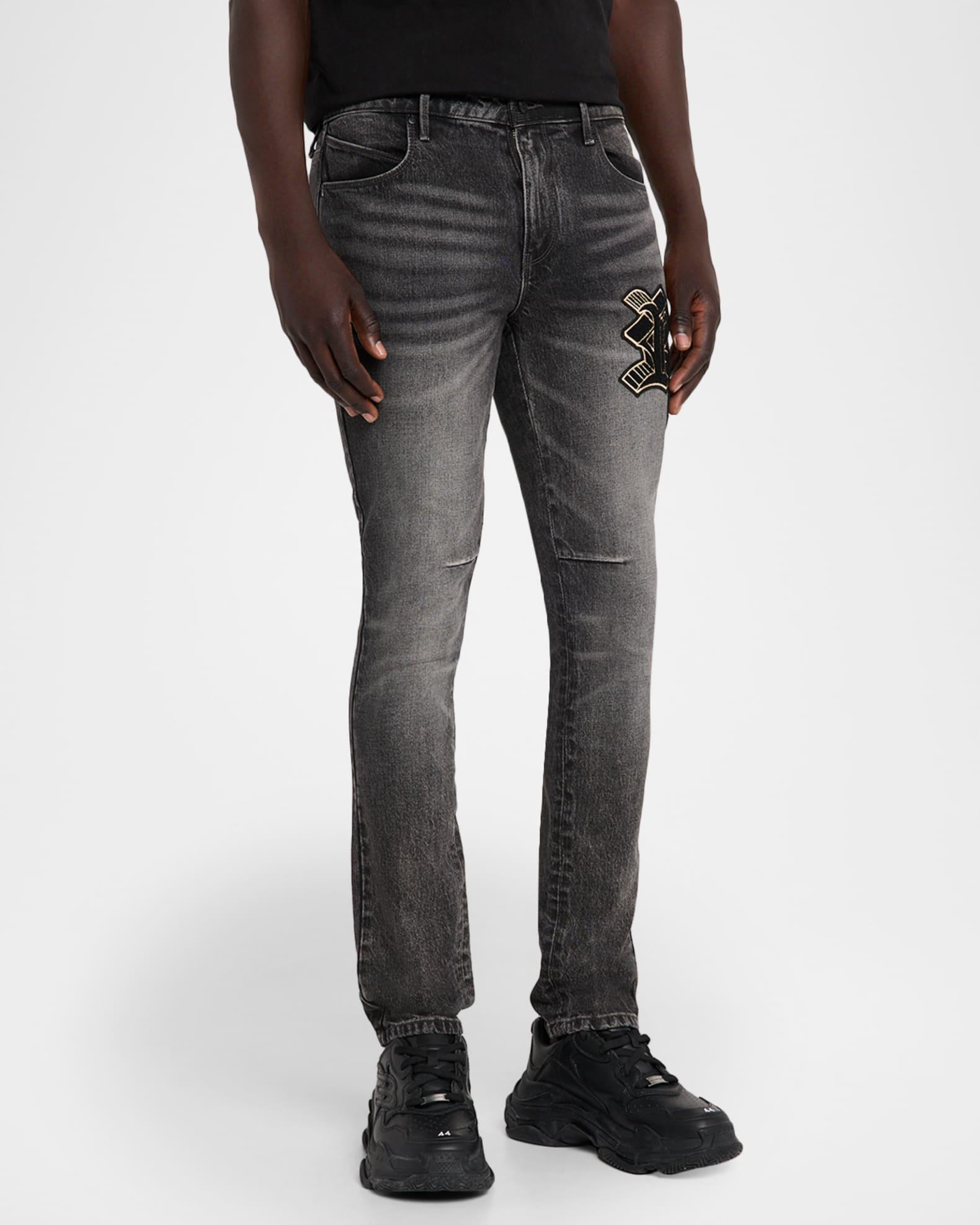 Men's Bryant Chenille-Logo Skinny Jeans Product Image