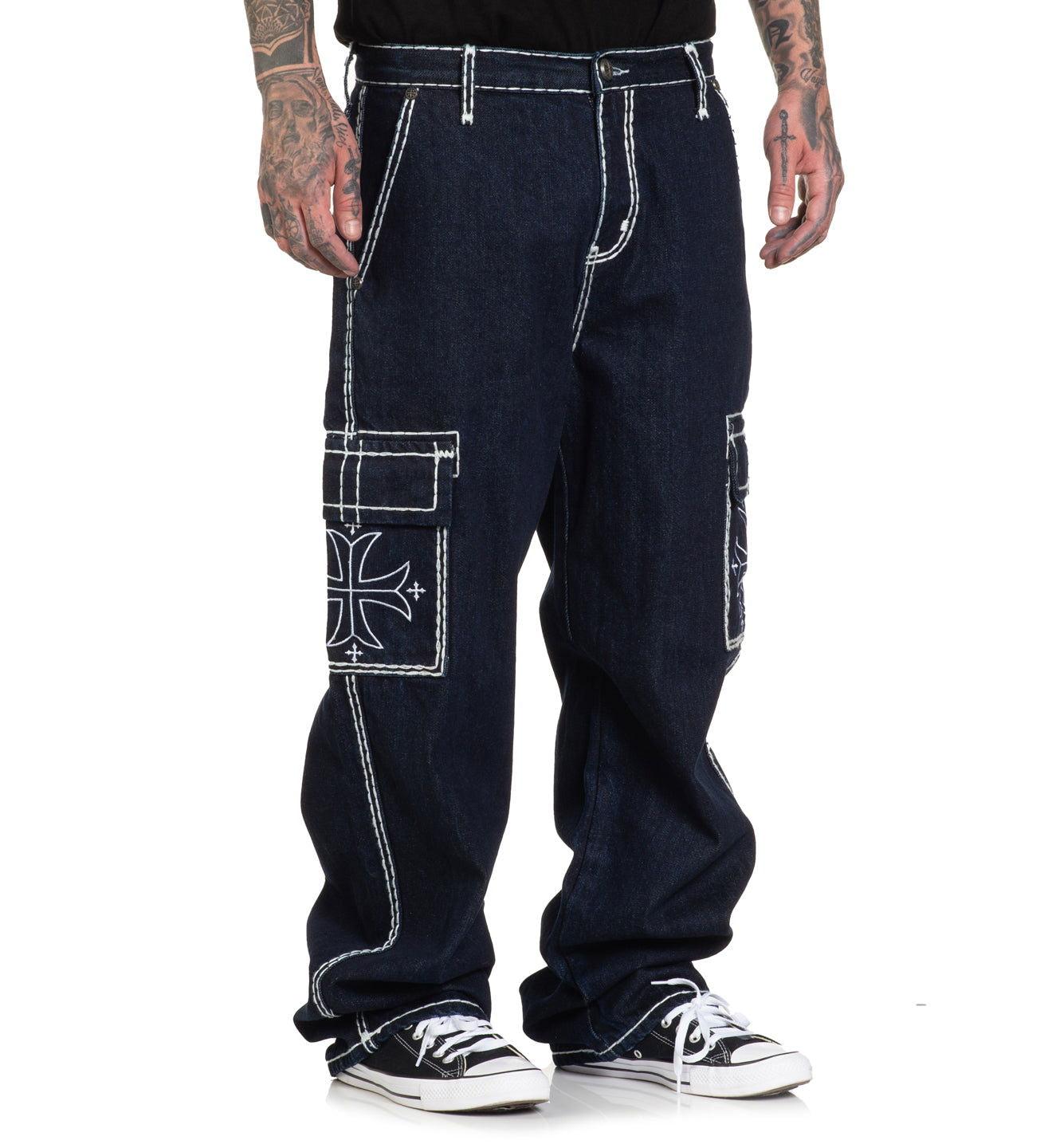 Wide Leg Cargo Jeans Male Product Image