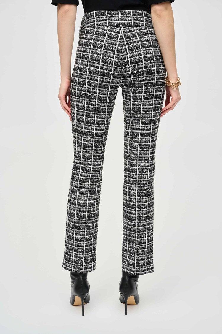 Jacquard Plaid Straight Pull-On Pants Product Image