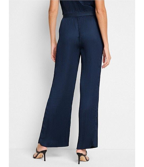 NIC + ZOE Crinkle Crepe Flat Front Wide Leg Pull-On Pants Product Image