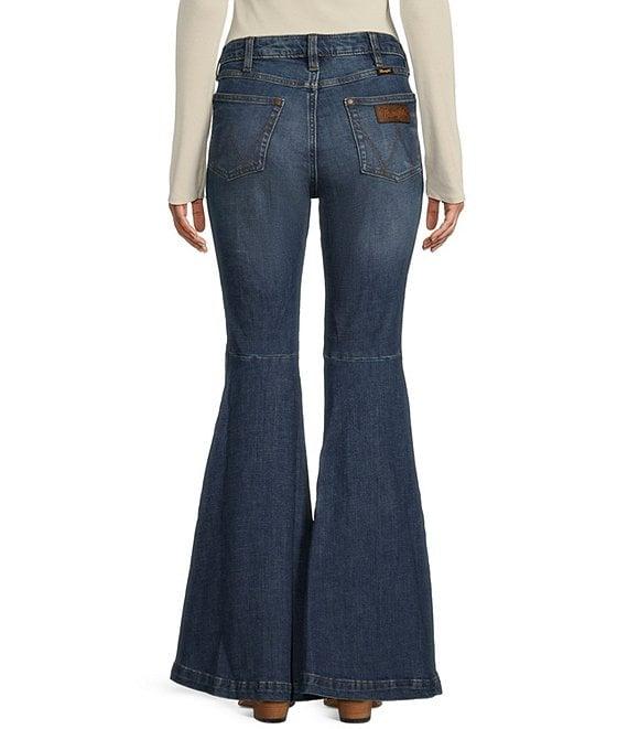Wrangler® Mid Rise Trumpet Flare Stripe Print Western Jeans Product Image