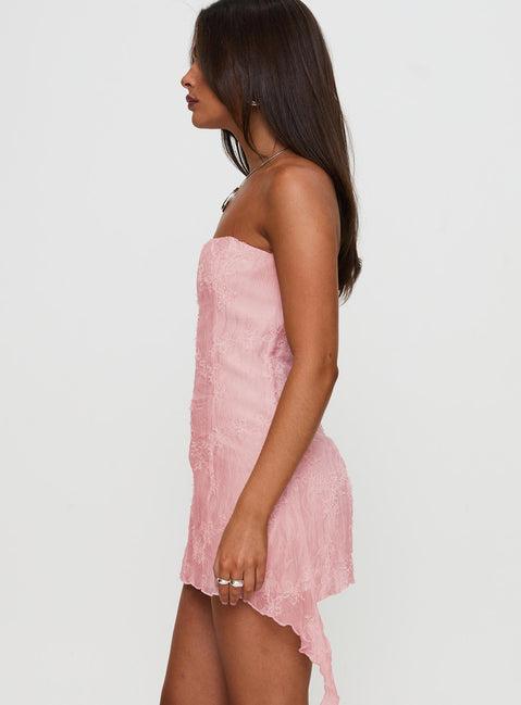 Tomika Strapless Mini Dress Pink Petite Product Image