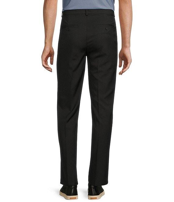 Roundtree & Yorke Performance Stewart Flat Front Classic Fit Solid Stretch Twill Pants Product Image