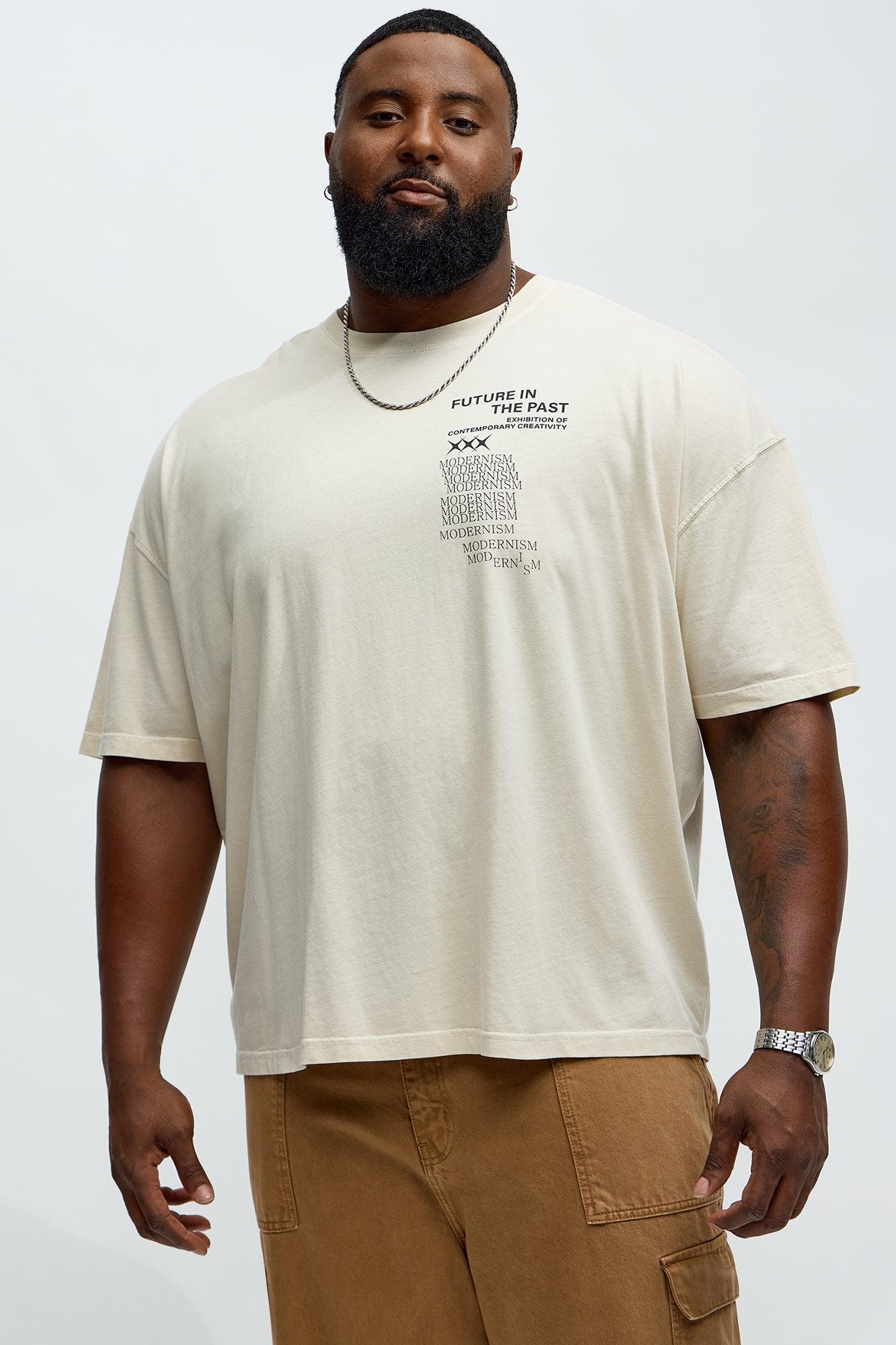 Modernism Art Center Oversized Short Sleeve Tee - Cream Male Product Image