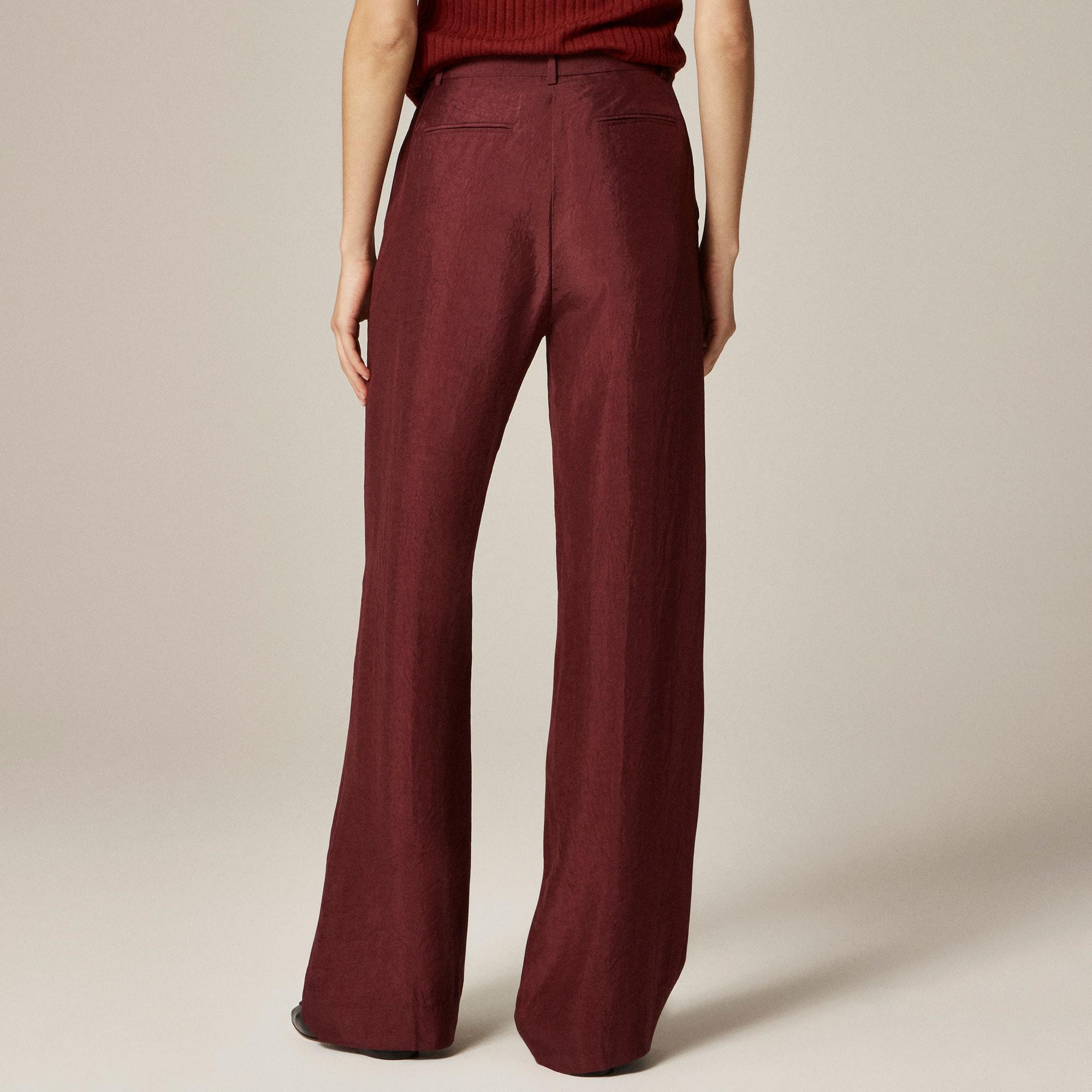 Essential wide-leg pant in textured satin Product Image