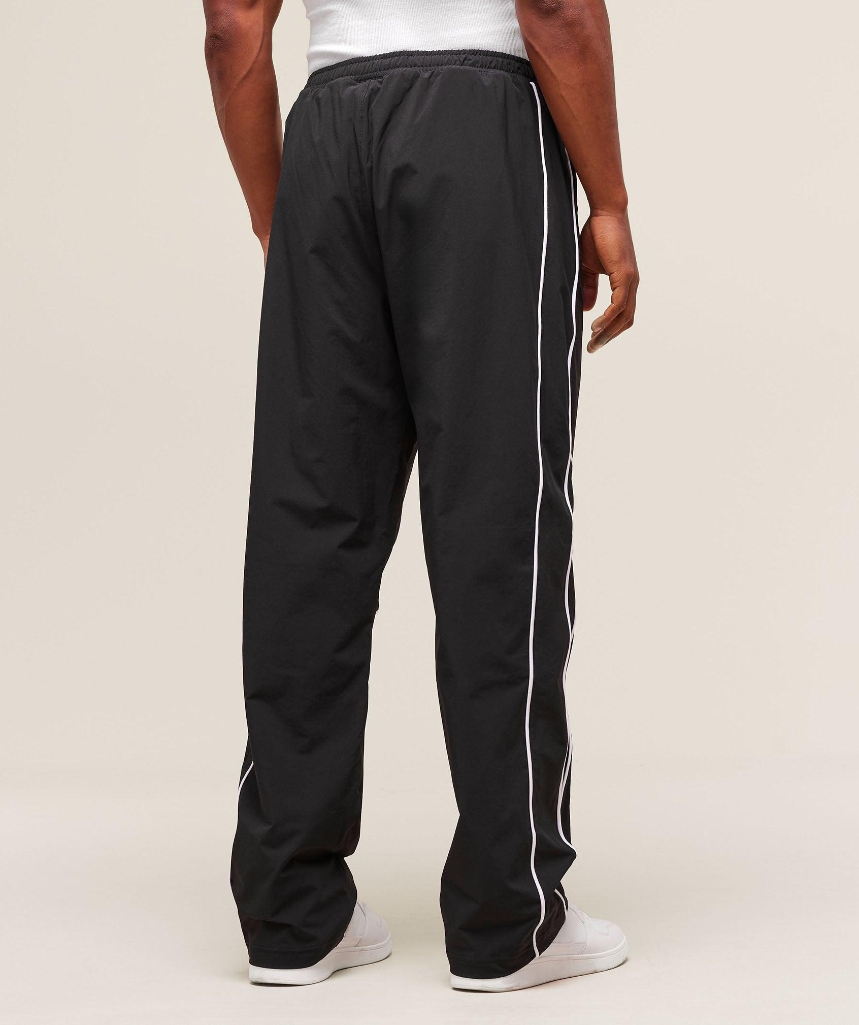 Gymshark Retro Crinkle Track Pants - Black Male Product Image