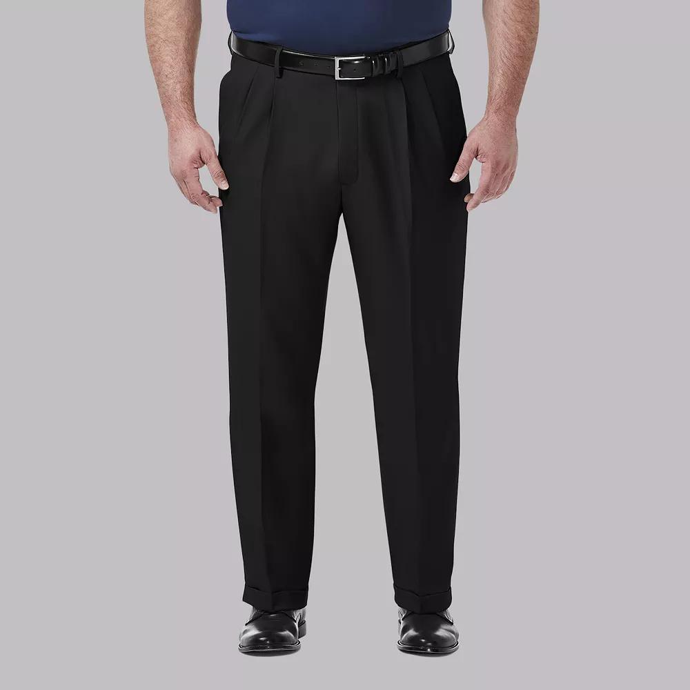 Big & Tall Haggar® Premium Comfort Classic-Fit Pleated Hidden Expandable Waistband Dress Pants, Men's,  Product Image