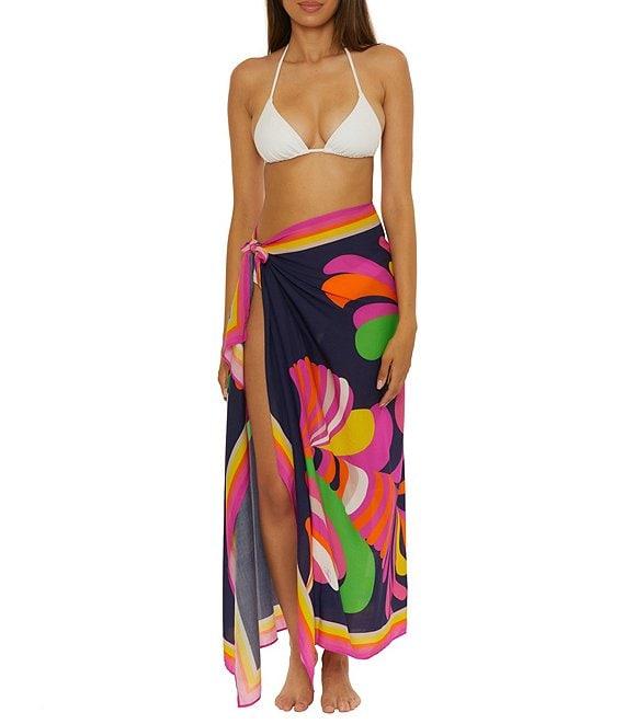 Trina Turk Anniversary Stripe Woven Self Tie Pareo Swim Cover-Up Product Image