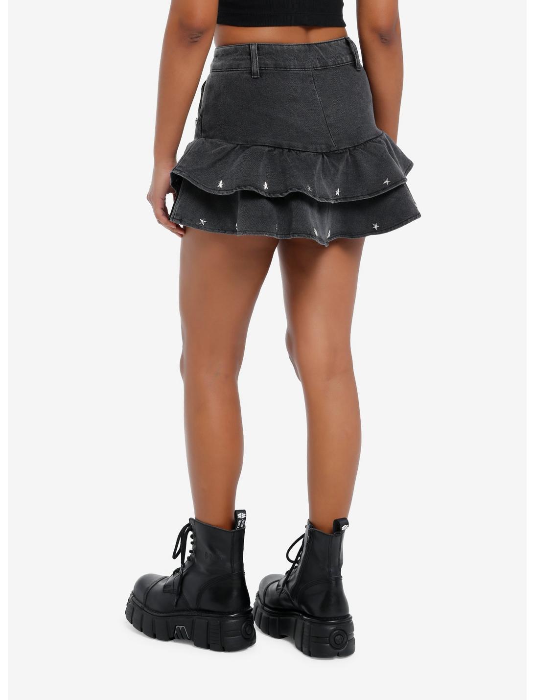 Social Collision Star Stud Ribbon Mini Skirt Product Image