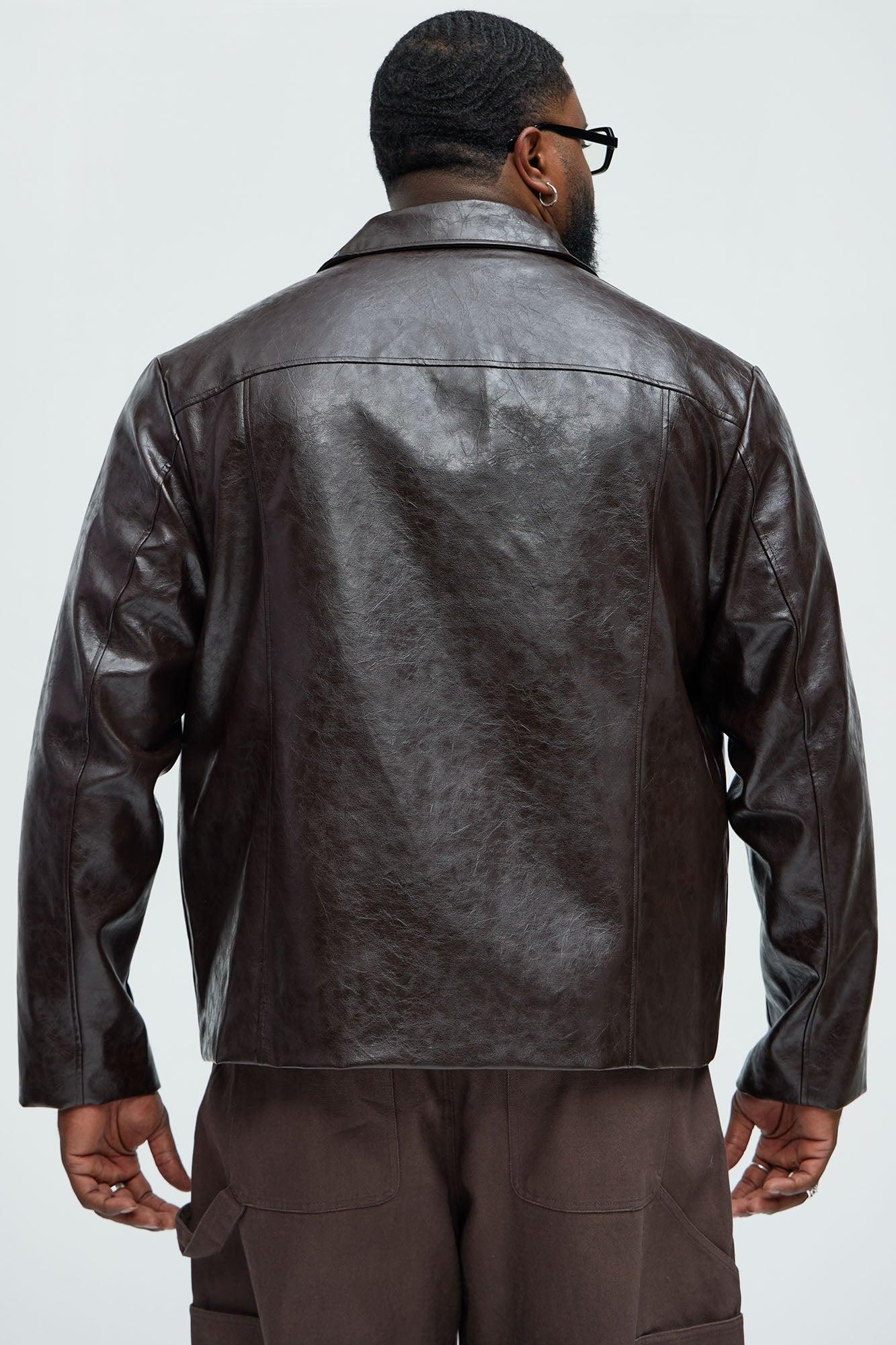 Mitchell Faux Leather Jacket - Brown Product Image