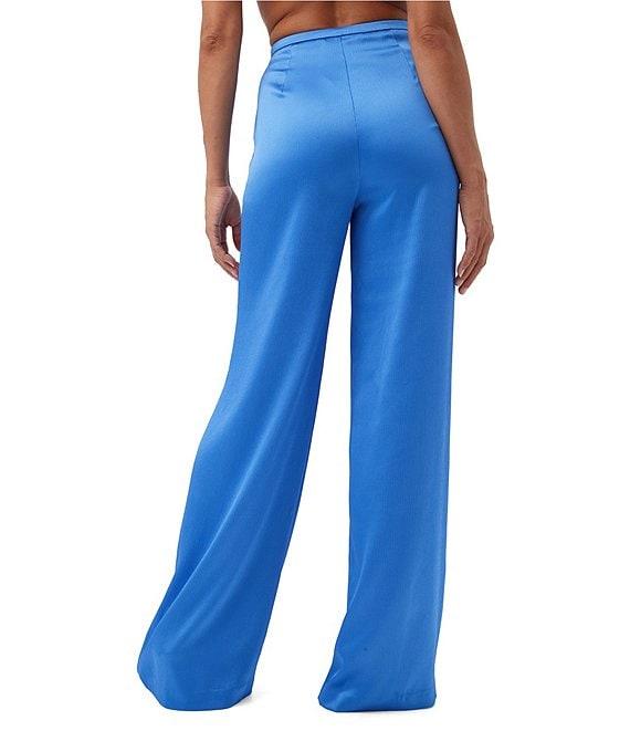Trina Turk Tavia Satin Mid Rise Side Leg Pants Product Image