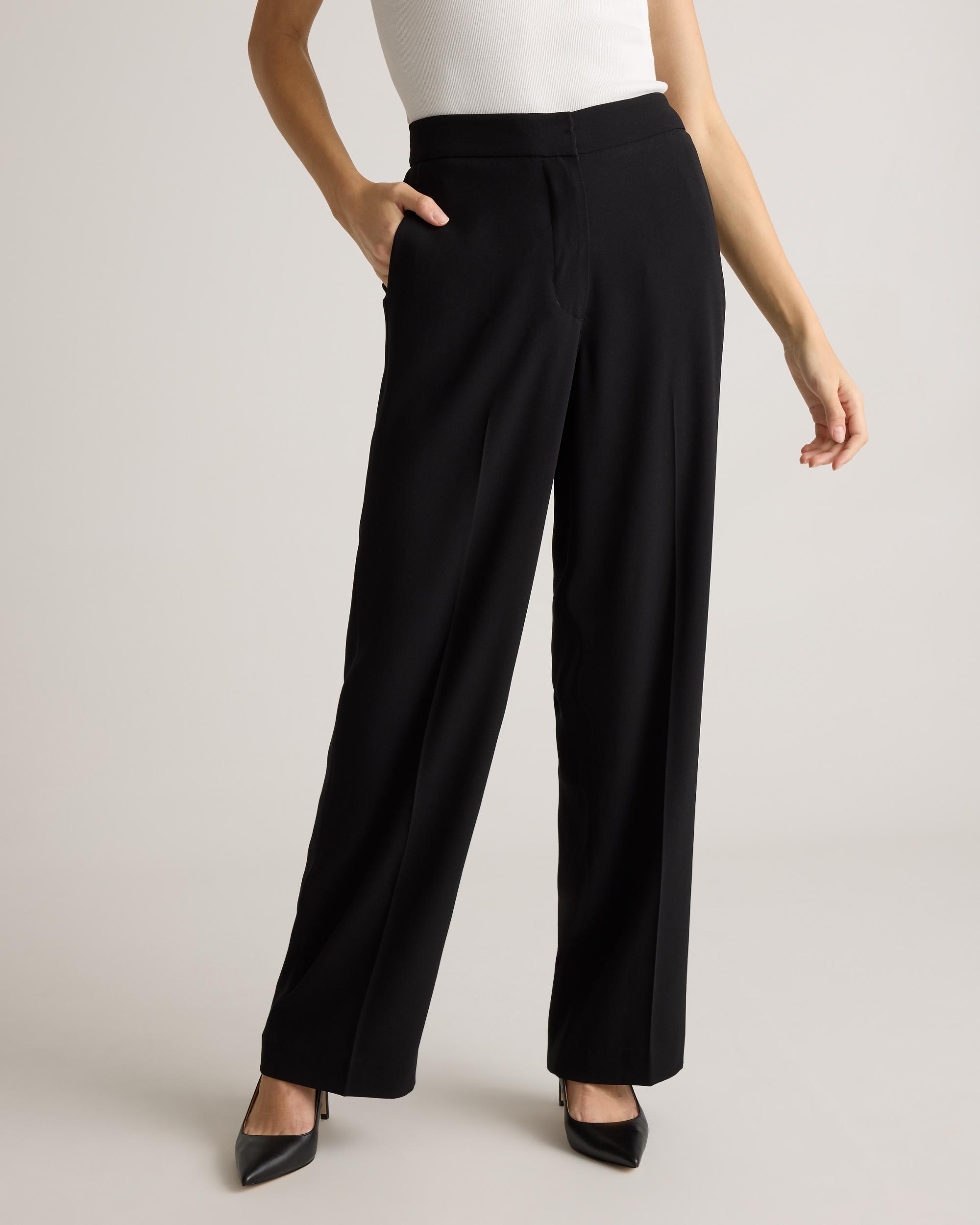 Quince | Women's Stretch Crepe Classic Trouser Pants Recycled Polyester Product Image