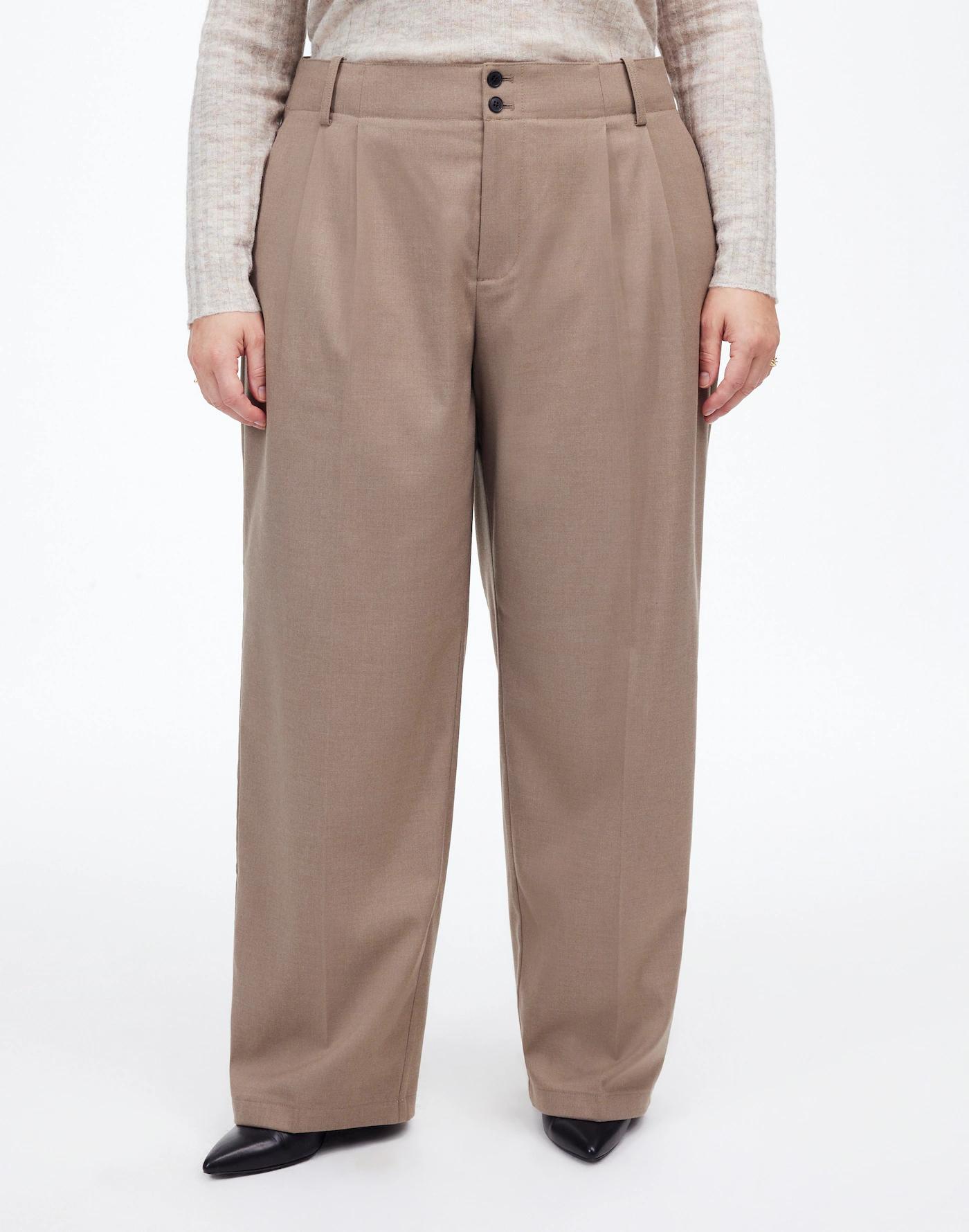 The Plus Harlow Wide-Leg Trouser in Brushed Twill Product Image