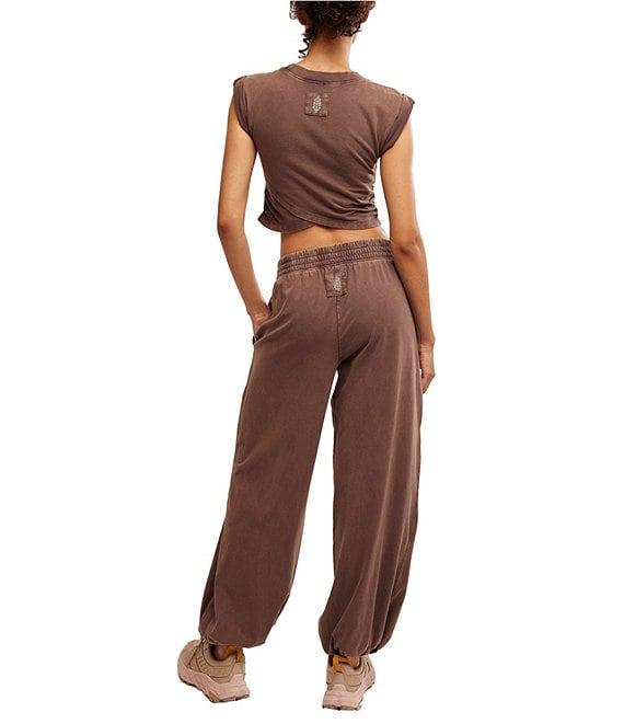 FP Movement Hot Shot Crossover Crew Neck Cropped Muscle Tee & High-Rise Waist Pant Coordinating Set Product Image