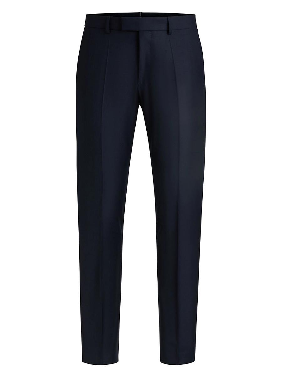 Mens Slim-Fit Trousers in Virgin Wool with Stretch Product Image