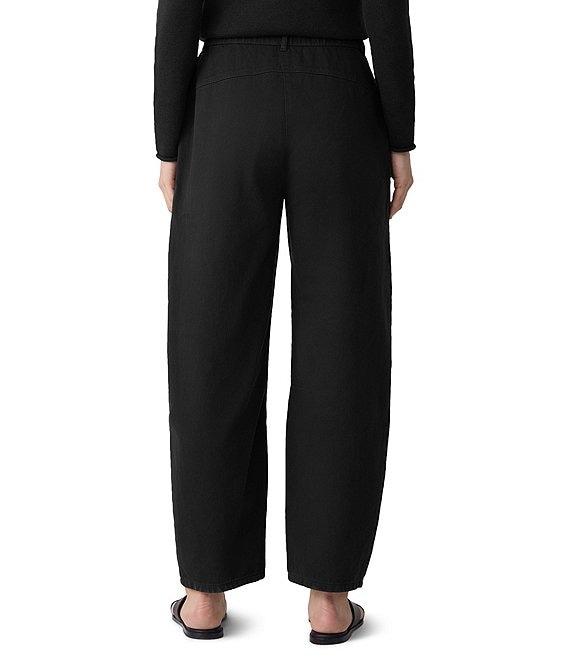 Eileen Fisher Petite Size Organic Cotton Mid Rise Ankle Barrel Pants Product Image