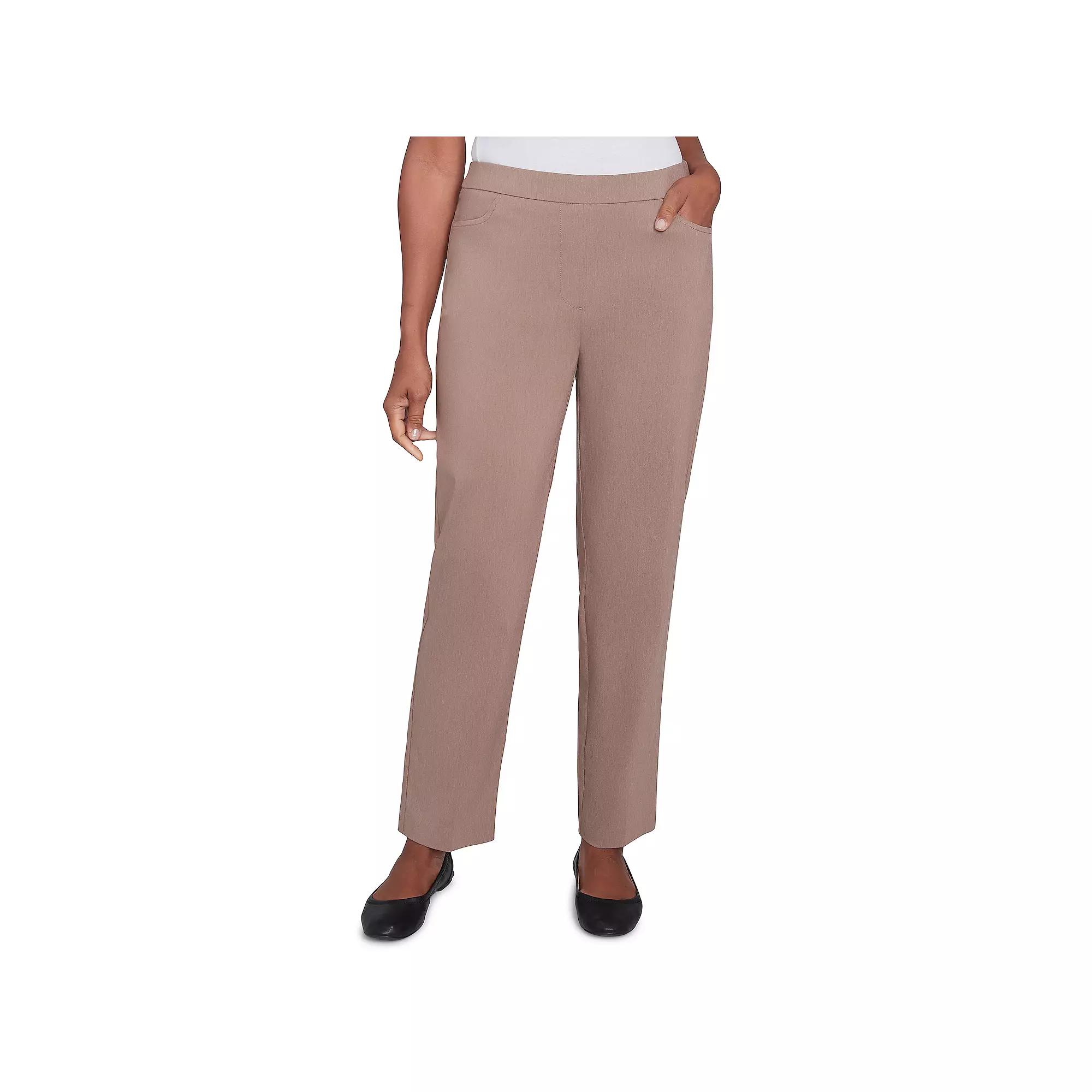 Women's Alfred Dunner Classic Balanced Short Length Pants, Size: 14 Short, Fawn Grey Product Image