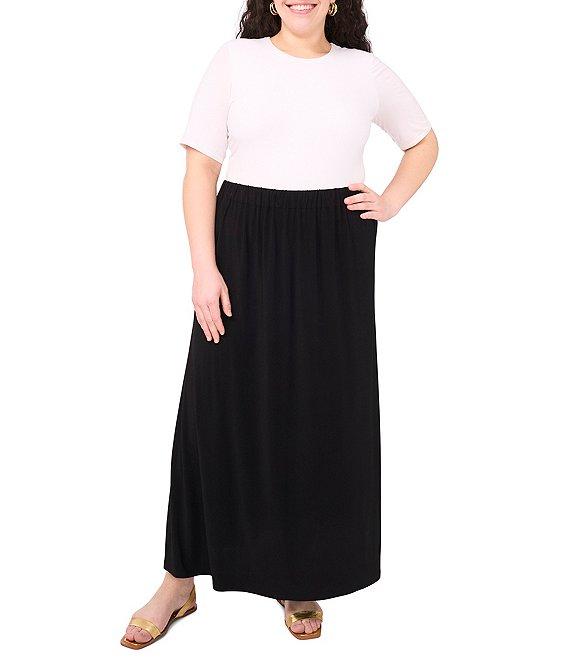 Vince Camuto Plus Size A-Line Pull-On Maxi Skirt Product Image