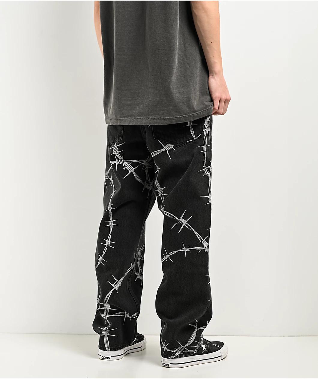 Broken Promises Wired Black Denim Jeans Product Image