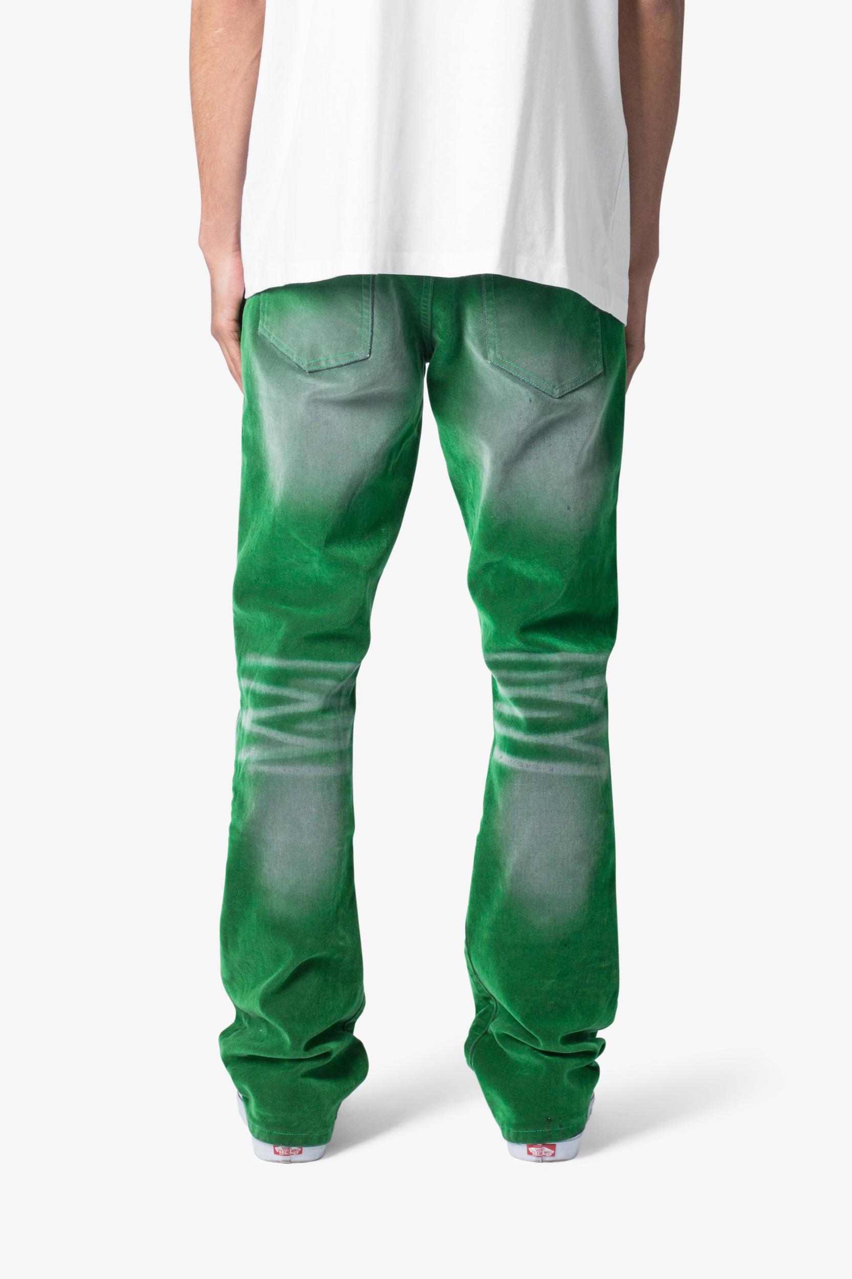 B658 Gecko Suede Flare Denim - Green Product Image