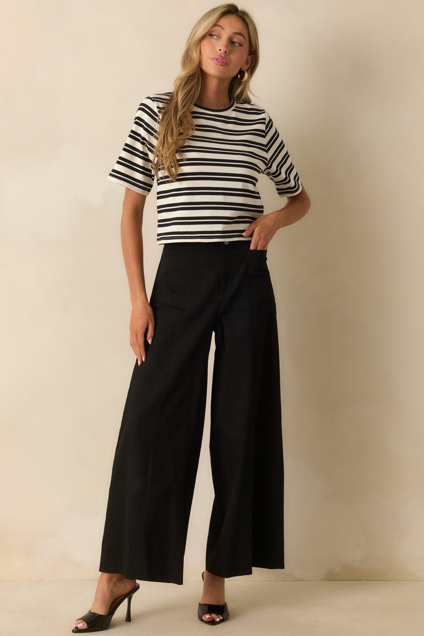 Daylight Glimmer Black Wide Leg Pants Product Image