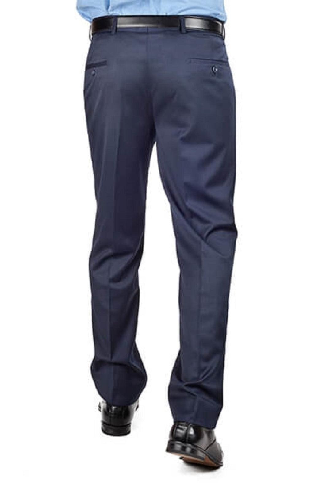Navy Blue Slim Fit Dress Pants Product Image