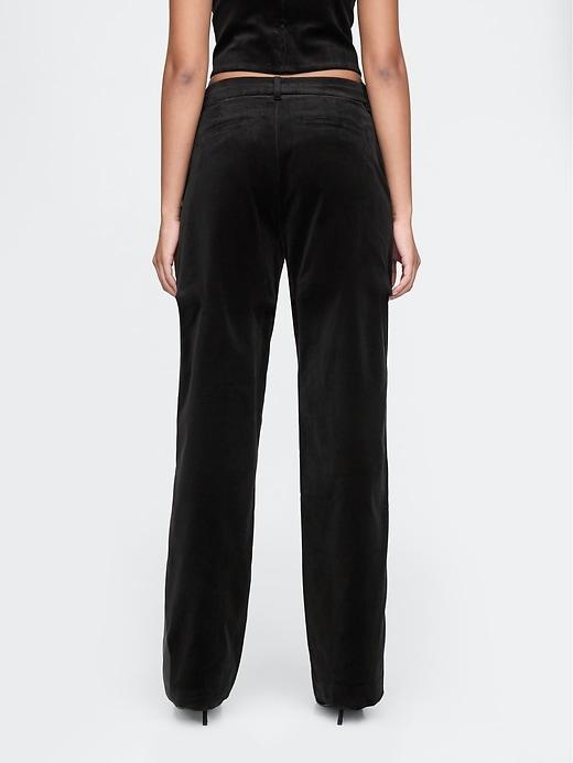 High Rise Velvet Straight Pants Product Image