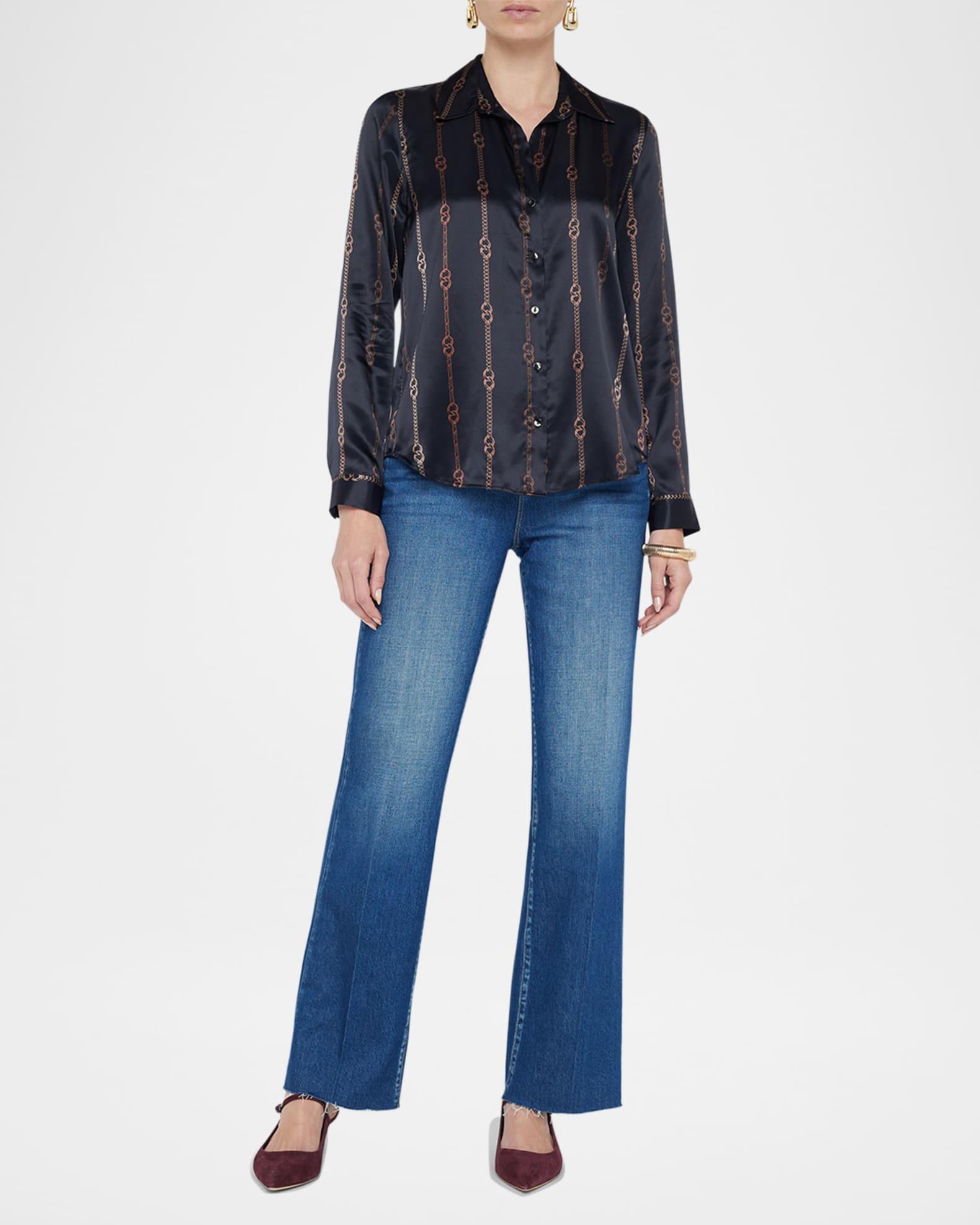 Tyler Chain-Printed Silk Blouse Product Image