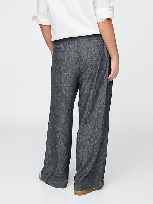 365 High Rise Linen-Blend Trousers Product Image