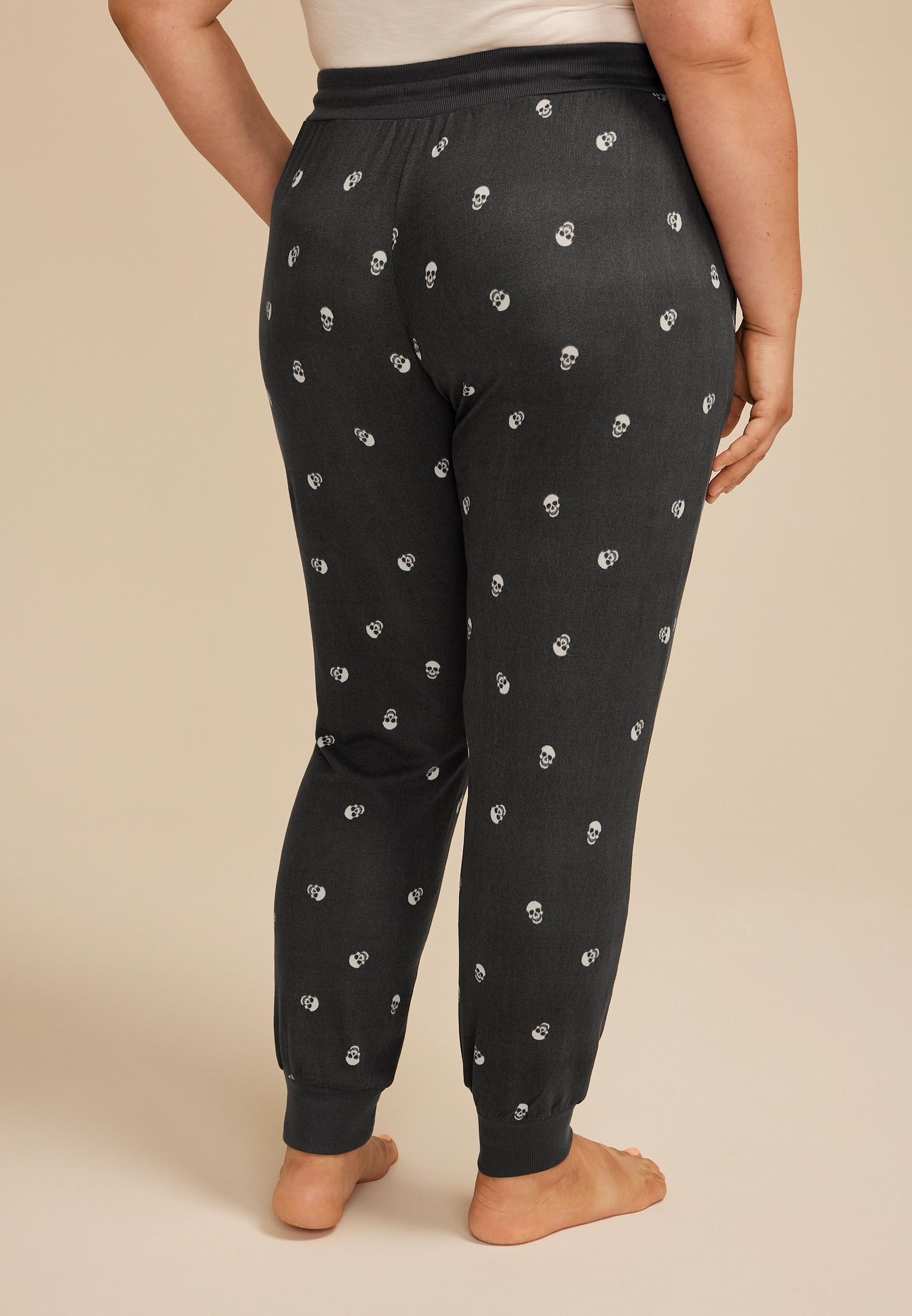 Plus Size Skulls Jogger Pajama Pants Product Image