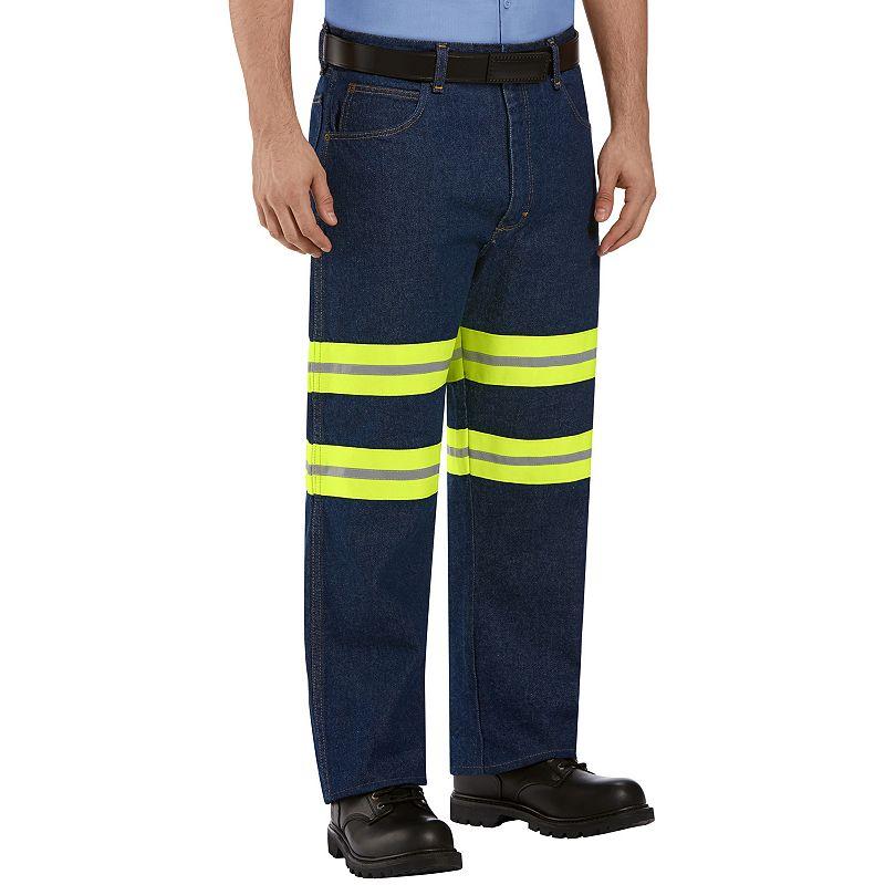 Men's Red Kap Enhanced Visibility Relaxed-Fit Jeans, Size: 38X30, Blue Product Image