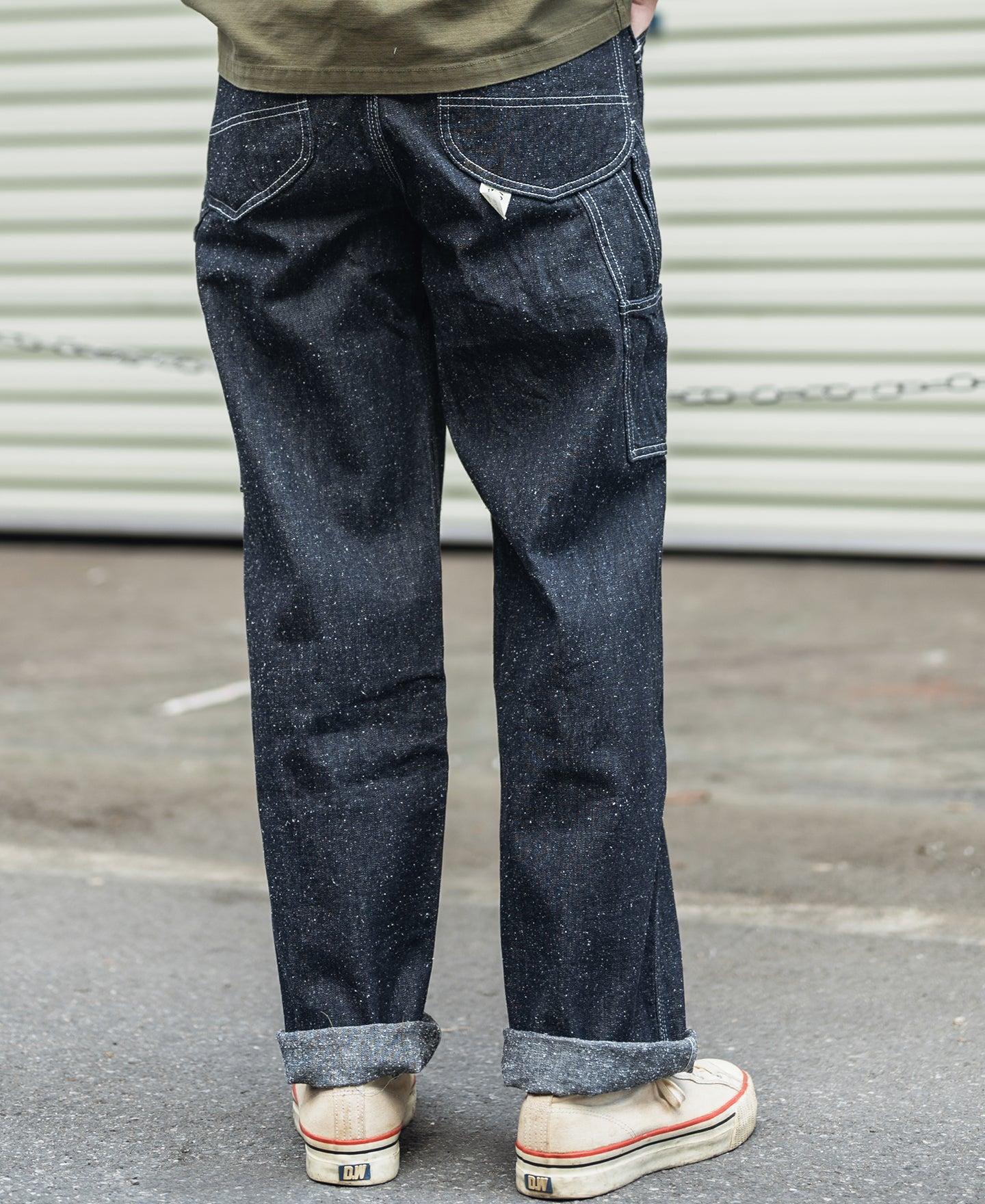 Slub Pearl Yarn Indigo Denim Carpenter Pants Product Image