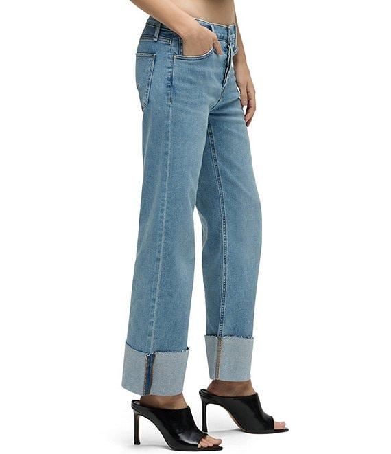 Hudson Jeans Rosie Denim High Rise Wide Leg Cuff Jeans Product Image