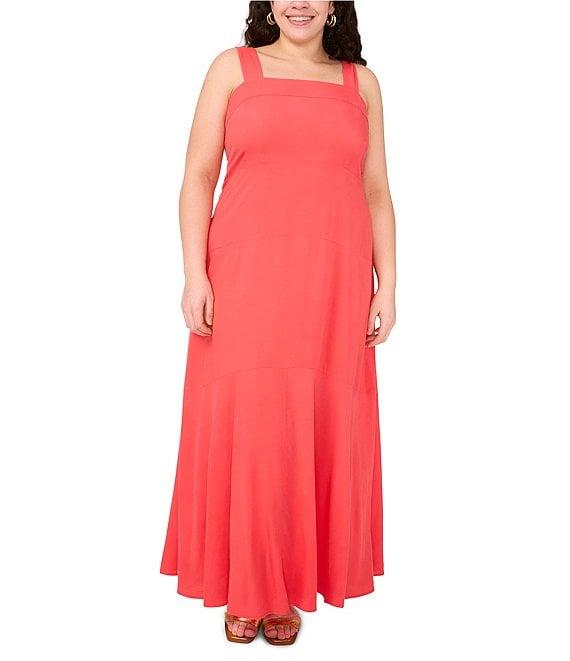 Vince Camuto Plus Size Square Neck Sleeveless Empire Waist Maxi Dress Product Image