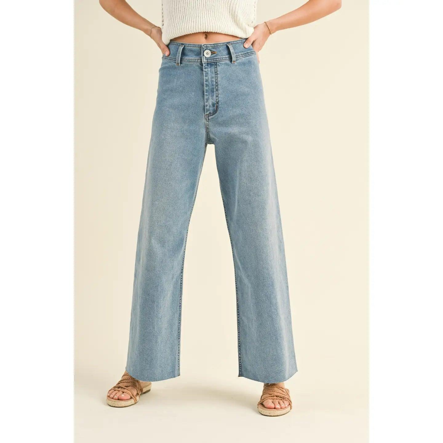 Miou Wide Leg Denim Pants Product Image