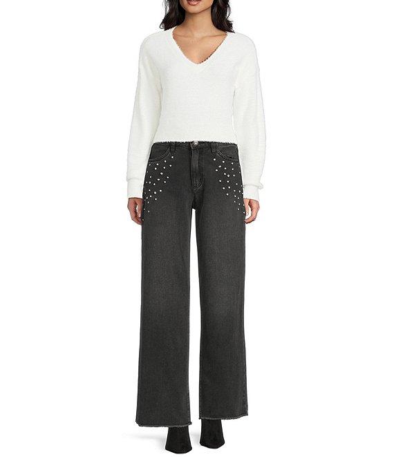C&V Chelsea & Violet Rhinestone Embellished Jeans Product Image