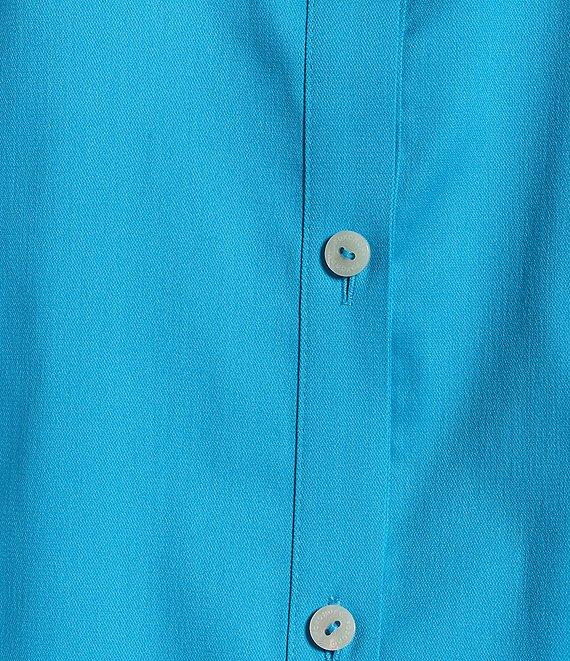 Foxcroft Scarlett Long Sleeve Scallop Hem Button Front Shirt Product Image