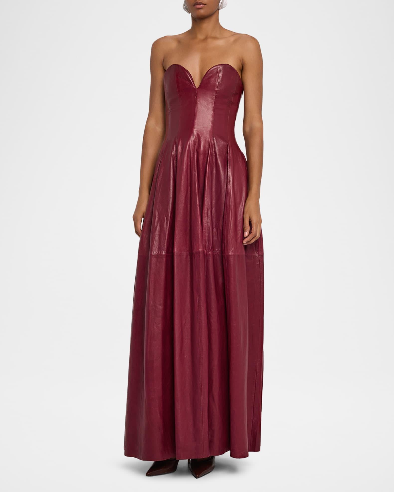 Carrington Strapless Leather Bustier Gown Product Image