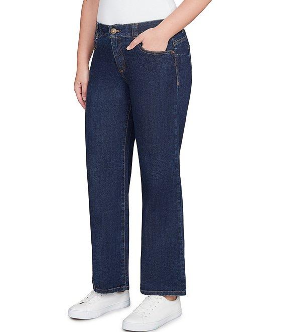 Ruby Rd. Wide-Leg Pull-On Denim Jeans Product Image