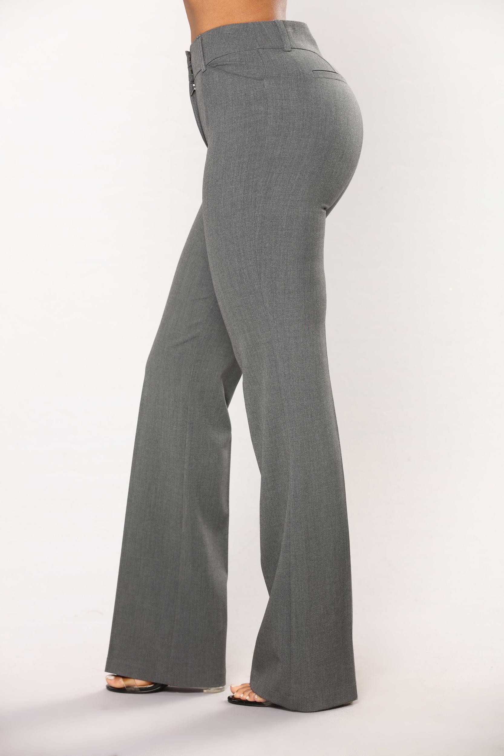 Tasha Dressy High Rise Pants - Charcoal Product Image