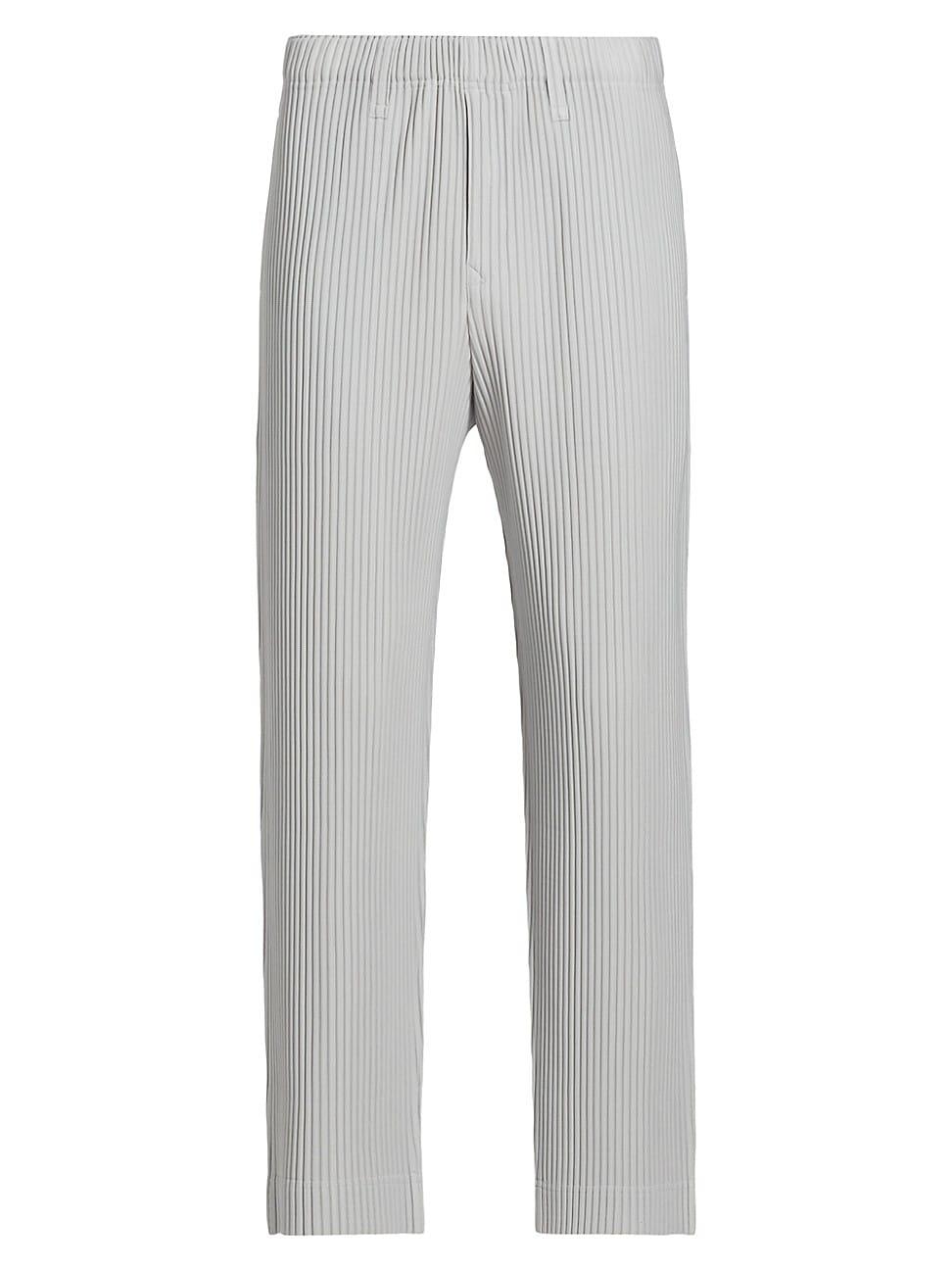 Mens Basic Straight-Fit Pleated Pants Product Image