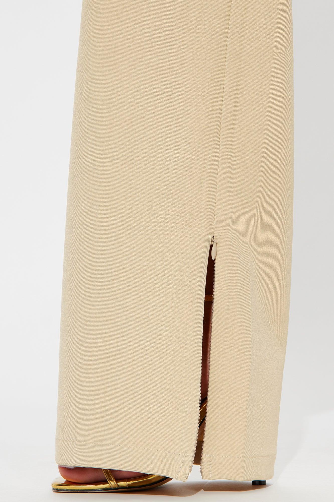 Camryn Wide Leg Trouser Pant - Khaki Female Product Image