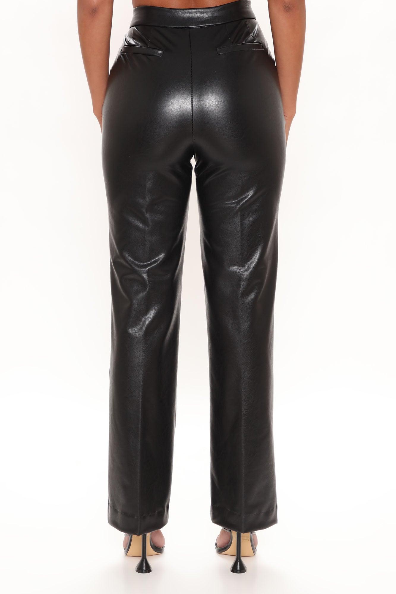 Julia Faux Leather Trouser Pant - Black Product Image