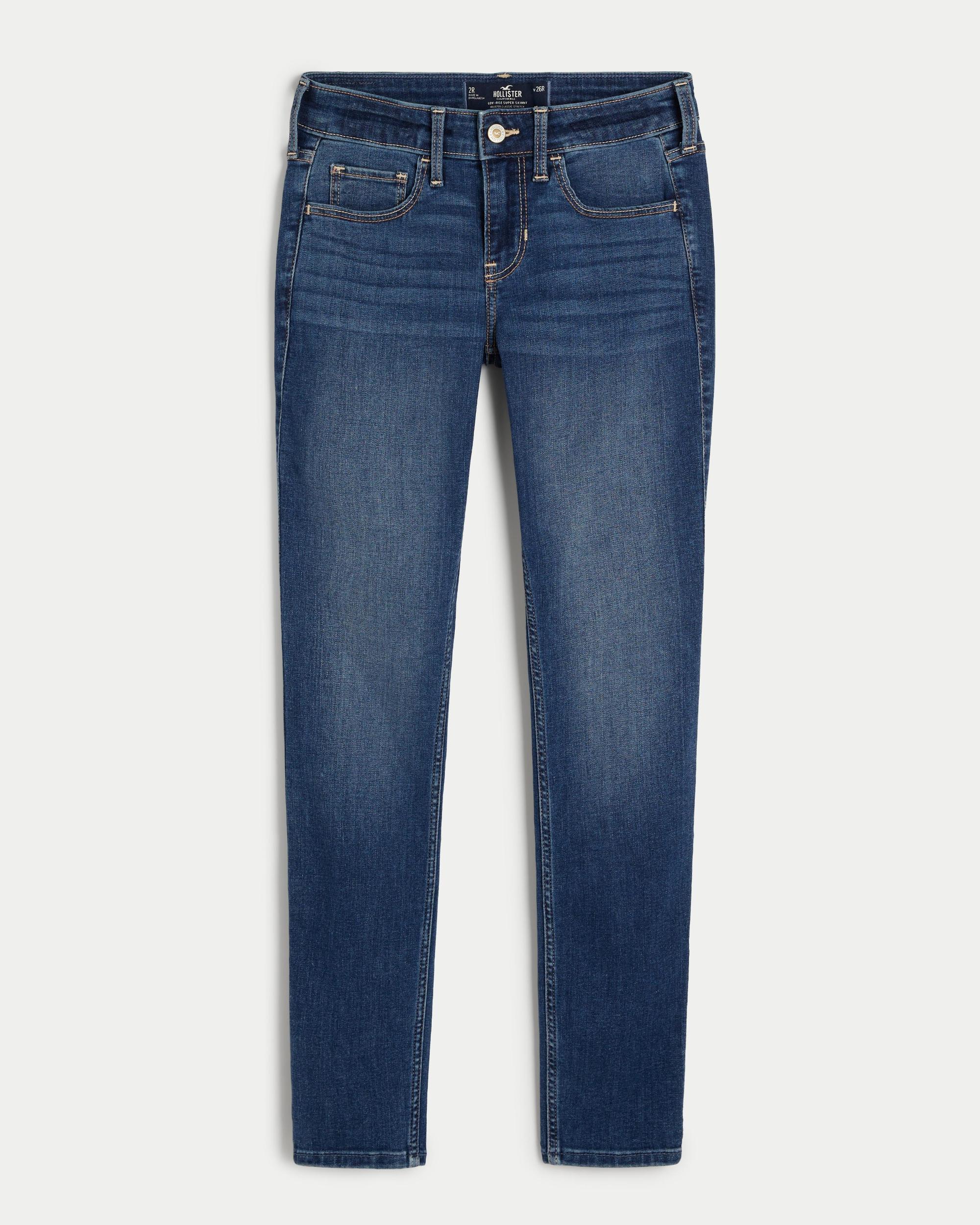 Low-Rise Dark Wash Super Skinny Jeans Product Image