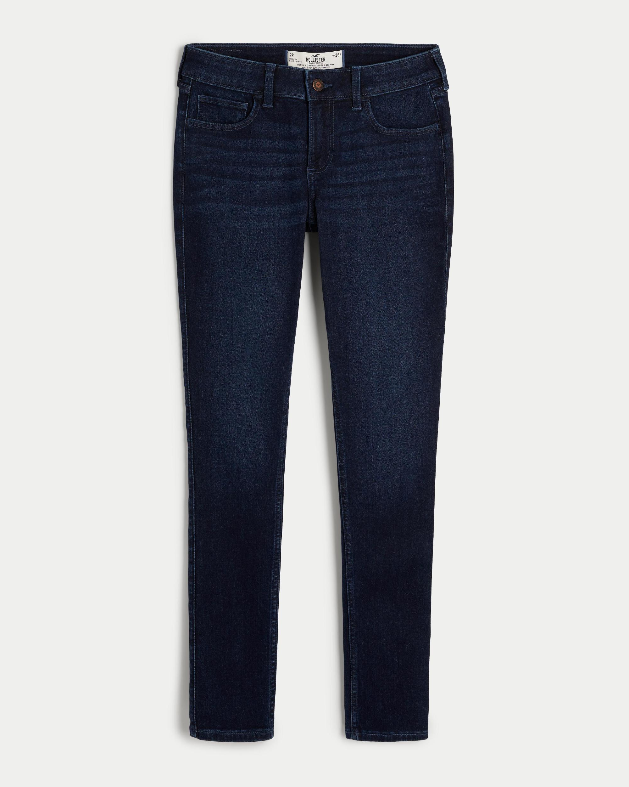 Curvy Low-Rise Dark Wash Super Skinny Jeans Product Image