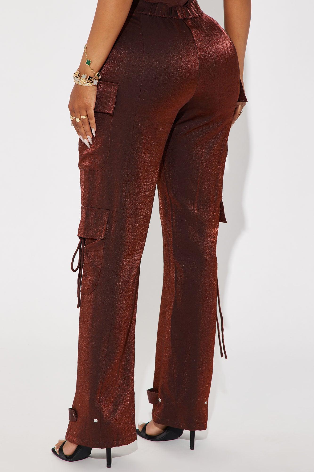 Autumn Satin Cargo Pant - Bronze Product Image